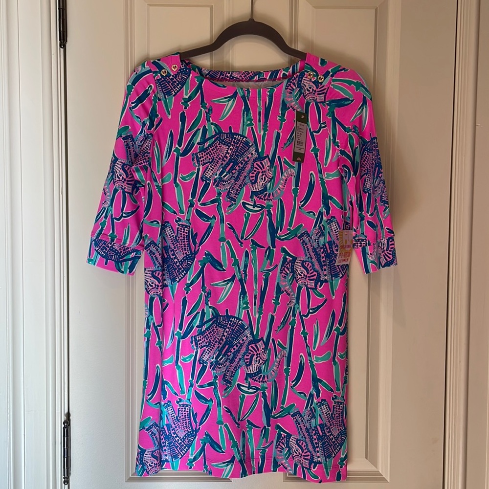 NWT Lilly Pulitzer Mini Sophie Dress Size XL Mandevilla Pink Extra Lucky UPF 50+